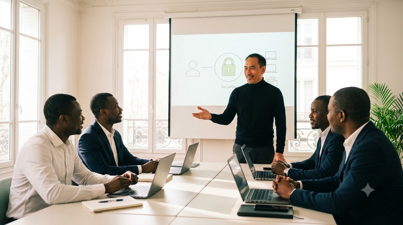 Session de formation et de sensibilisation à la cybersécurité auprès d'une équipe
